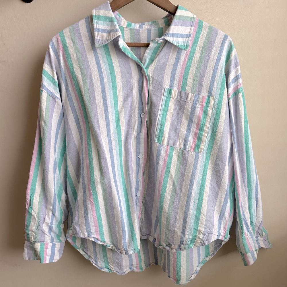 Vintage Boxy Linen Button Down